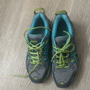 ASICS Women's Gray and Blue Athletic Shoes